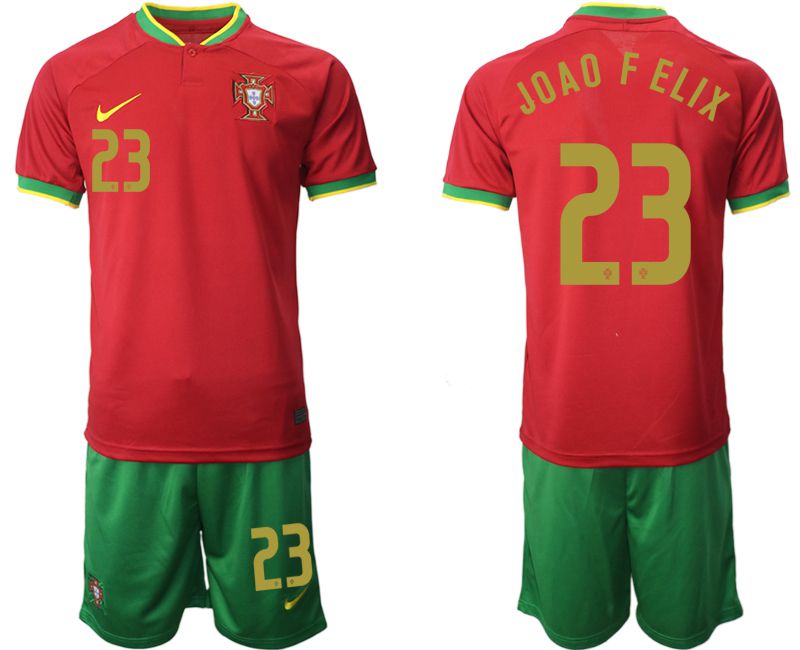 Men 2022 World Cup National Team Portugal home red #23 Soccer Jersey->portugal jersey->Soccer Country Jersey